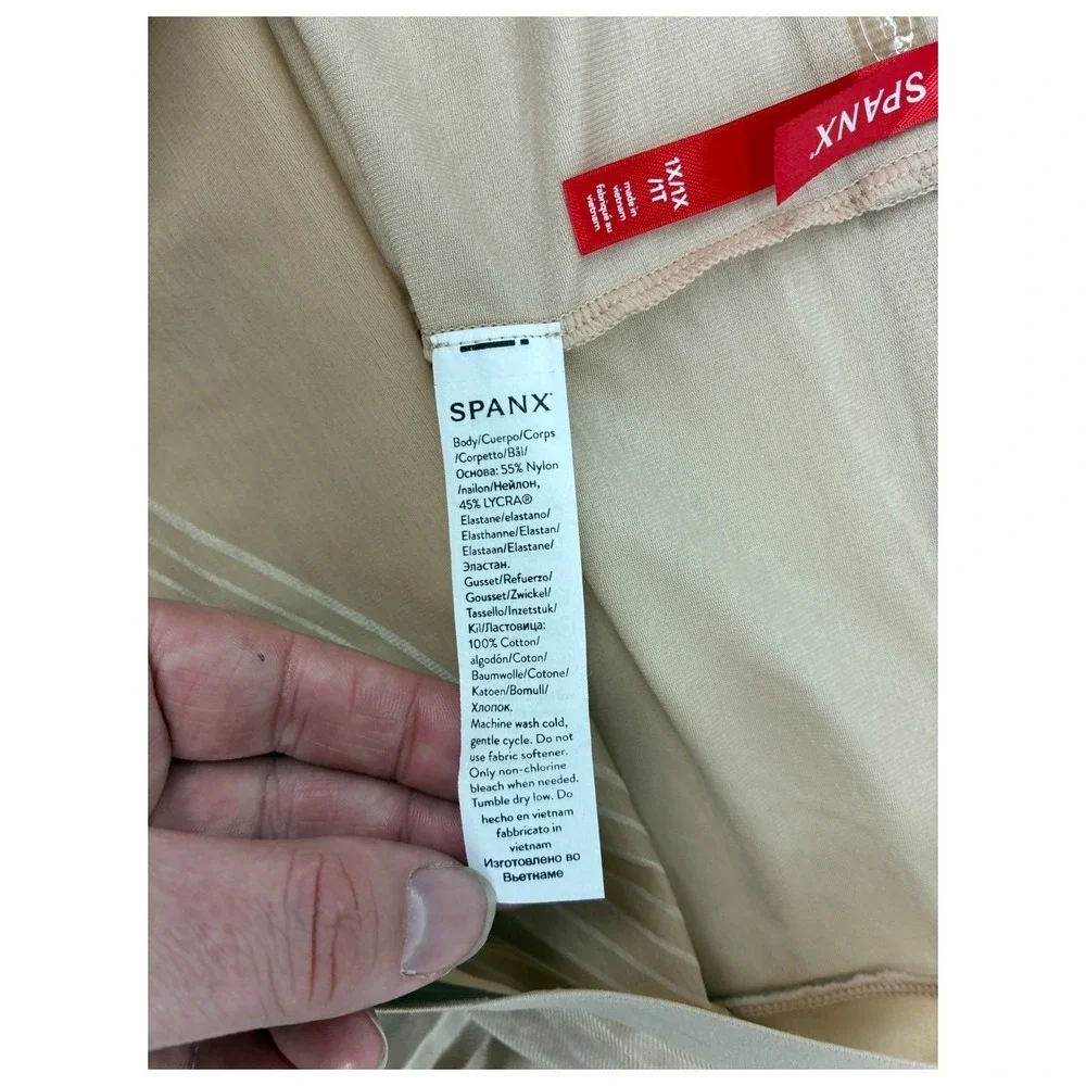 SPANX Thinstincts 2.0 High Waist Thong Shapewear‎ 1X Nude Beige Customer Return